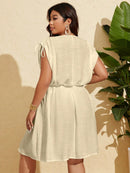 Vestido Feminino de Praia Com Cordão na Cintura - Alana. Plus Size