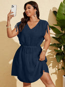 Vestido Feminino de Praia Com Cordão na Cintura - Alana. Plus Size