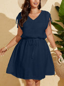 Vestido Feminino de Praia Com Cordão na Cintura - Alana. Plus Size
