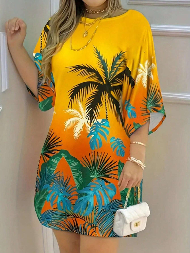 Vestido Feminino de manga curta solto - Virna