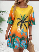 Vestido Feminino de manga curta solto - Virna