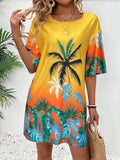 Vestido Feminino de manga curta solto - Virna
