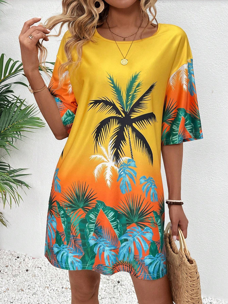 Vestido Feminino de manga curta solto - Virna