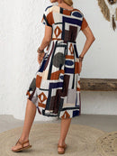 Vestido Feminino Xadrez Manga Curta Louiss