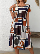 Vestido Feminino Xadrez Manga Curta Louiss