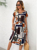 Vestido Feminino Xadrez Manga Curta Louiss