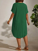 Vestido Feminino com Textura Leve e Manga Morcego - Eleonora. Plus Size