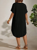 Vestido Feminino com Textura Leve e Manga Morcego - Eleonora. Plus Size