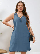 Vestido Feminino de Algodão com Bordado Vazado - Michele. Plus Size