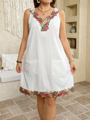 Vestido Feminino de Algodão com Bordado Vazado - Michele. Plus Size