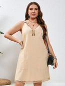 Vestido Feminino de Algodão com Bordado Vazado - Michele. Plus Size