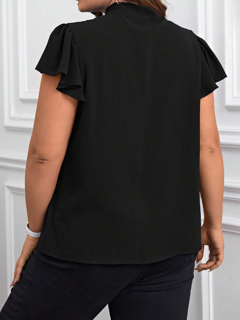 Blusa Feminina Elegante com Laço na Gola