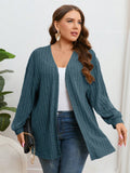 Cardigan feminino canelado Gardenia. Plus Size