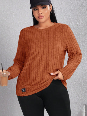Blusa feminina basica gola redonda Evanna. Plus Size