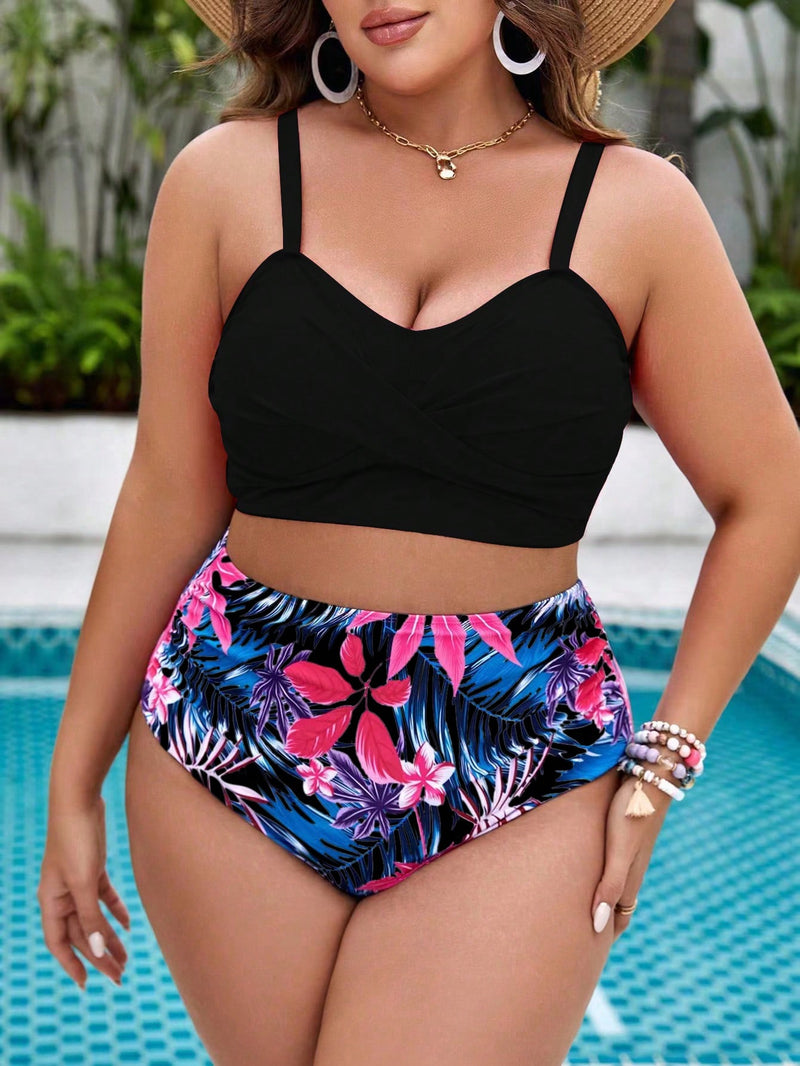 Biquíni Feminino Cintura Alta estampado Deina Plus Size