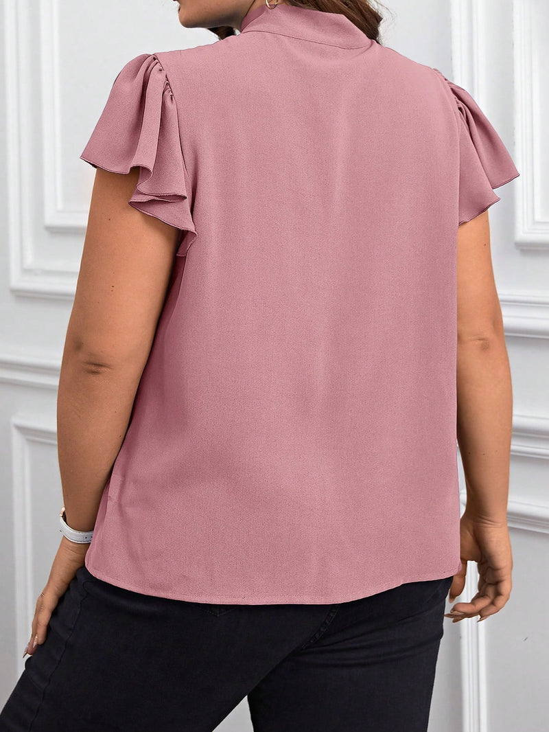 Blusa Feminina Elegante com Laço na Gola