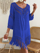 Saída De Praia Feminina Com Franja Leonela