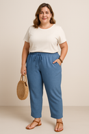 Calça Feminina Com Elastico Na Cintura Lídia Plus Size