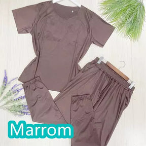 conjunto Feminino com Blusa e calça com bolso - Tessy