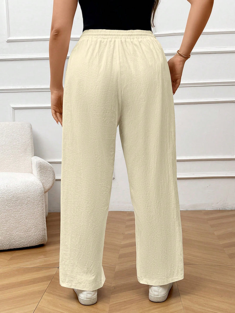 Calça Feminina De Linho Com Nó Bernadete Plus Size