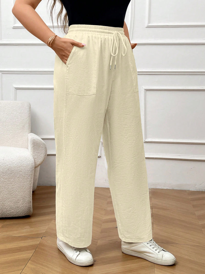 Calça Feminina De Linho Com Nó Bernadete Plus Size