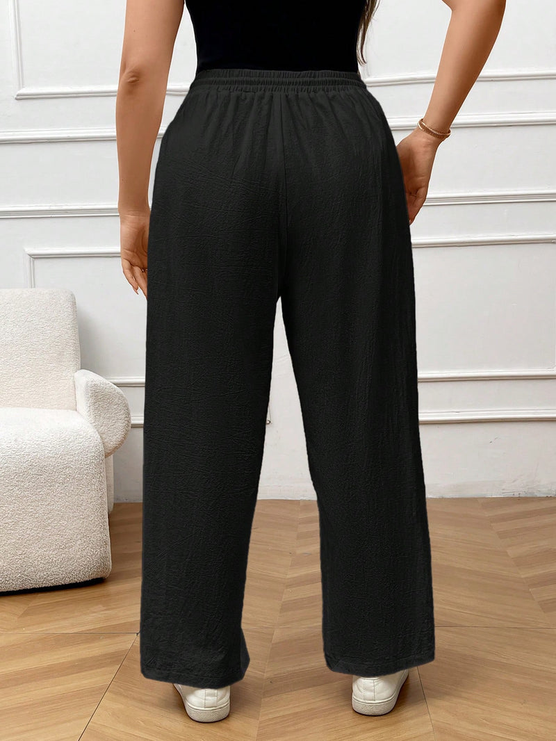 Calça Feminina De Linho Com Nó Bernadete Plus Size