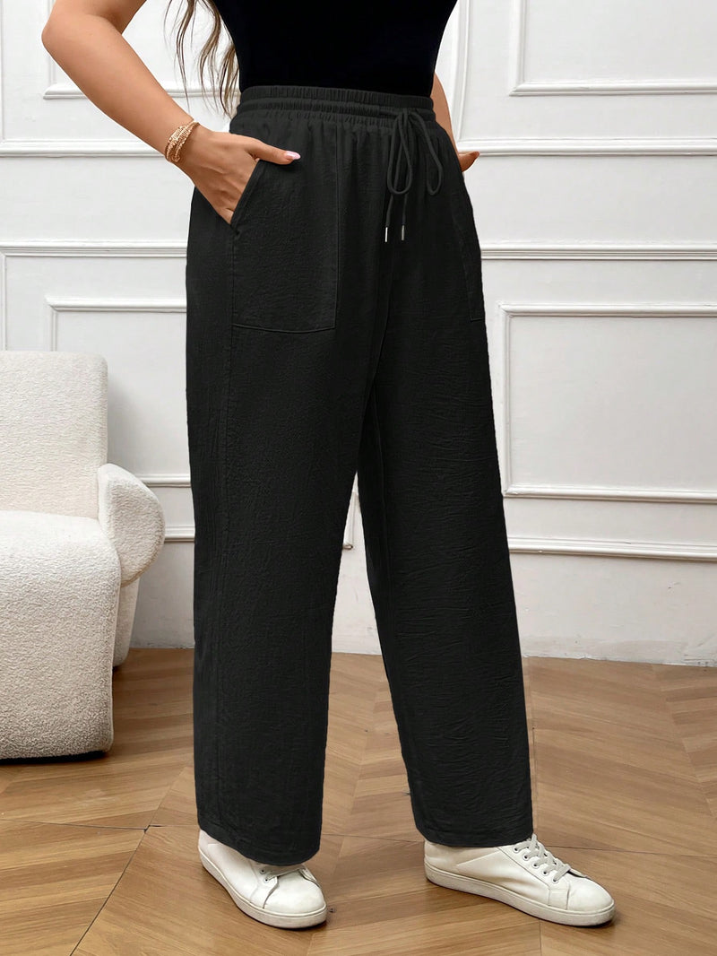 Calça Feminina De Linho Com Nó Bernadete Plus Size