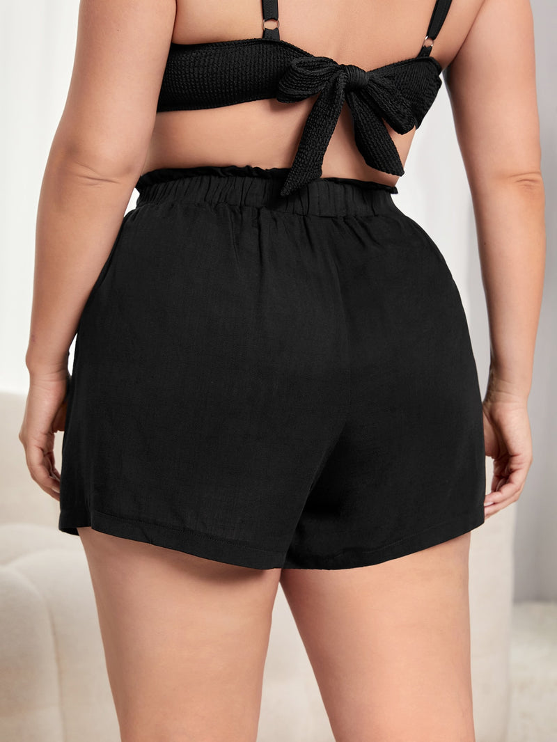 Short de praia feminino Greicy. Plus Size