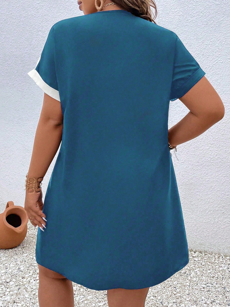 Vestido Feminino estampatado com zíper Catrina Plus Size