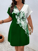 Vestido Feminino Estampatado Com Zíper Catrina Plus Size