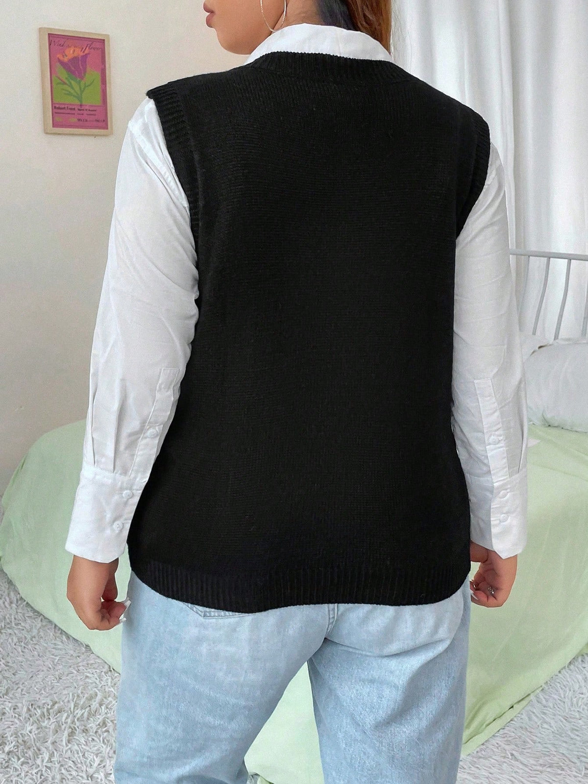 Colete feminino gola V Lucia. Plus Size