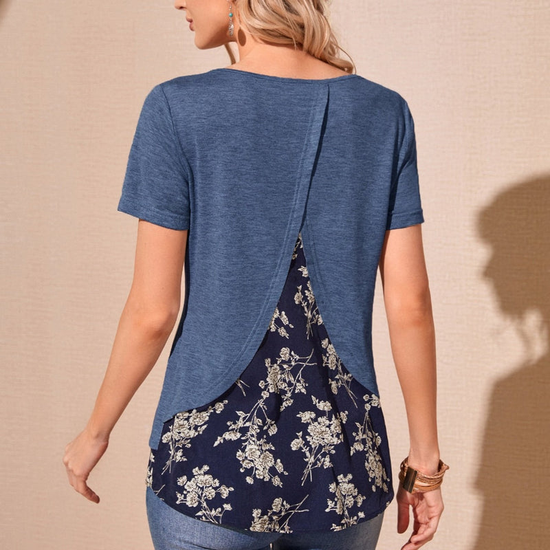 Blusa Feminina com detalhe nas costas e estampas exclusivas Alida