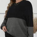 Suéter Casual em Tricot 2 Tons. Plus Size