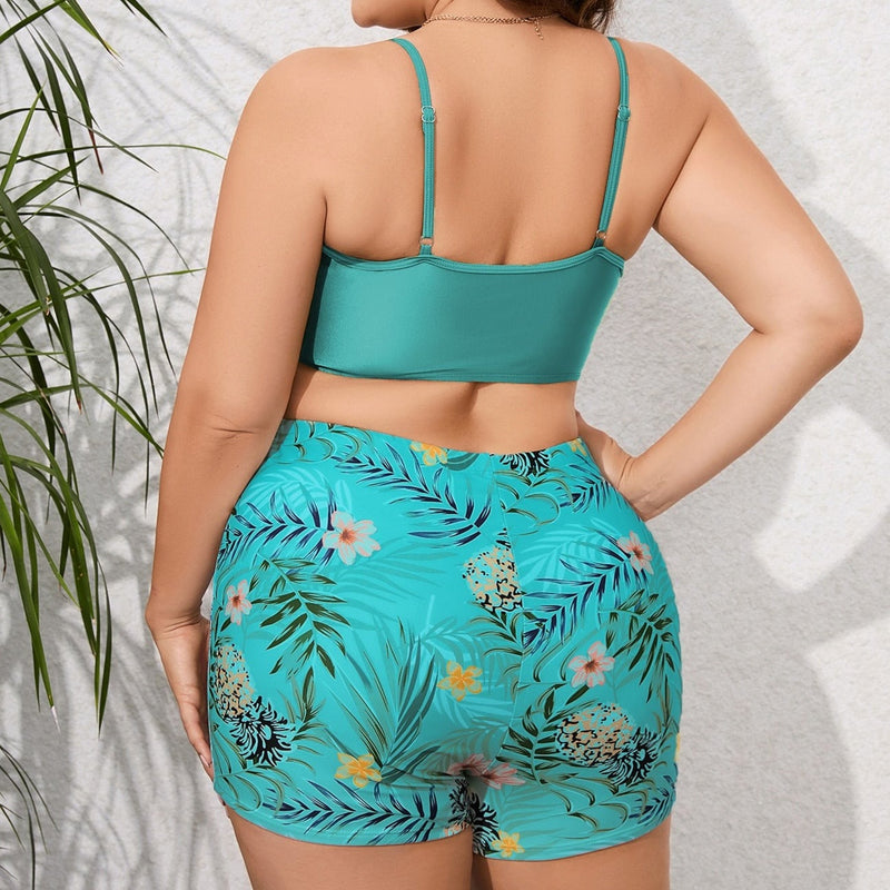 Shortkini Feminino  com saída de praia Feminino Mirla Plus Size