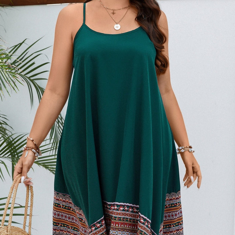 Vestido Feminino Longo Assimétrico Plus Size