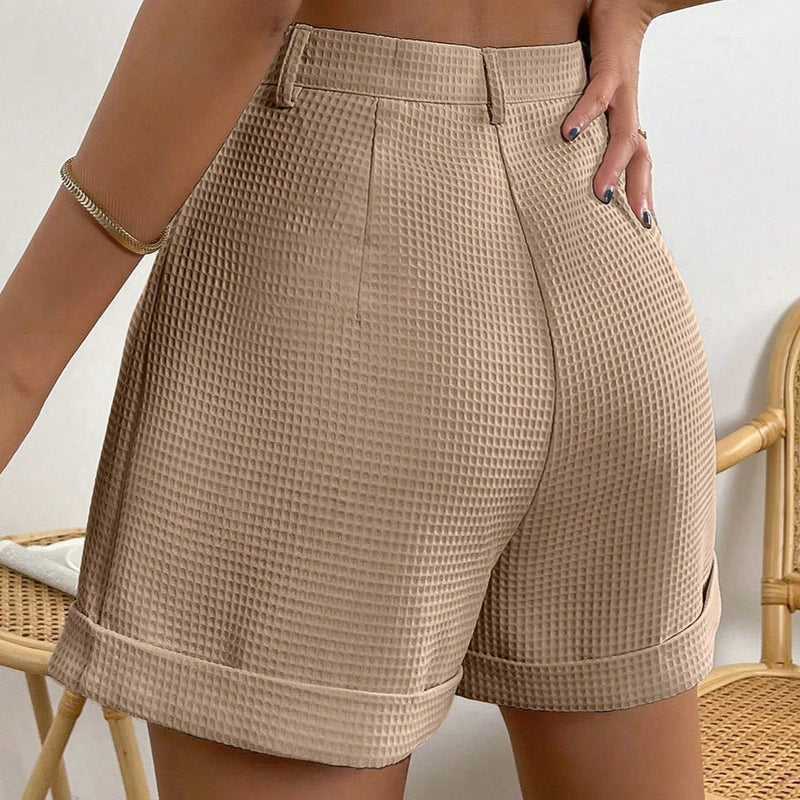 Short Feminino Texturizado Detalhes Dobrado Anahi