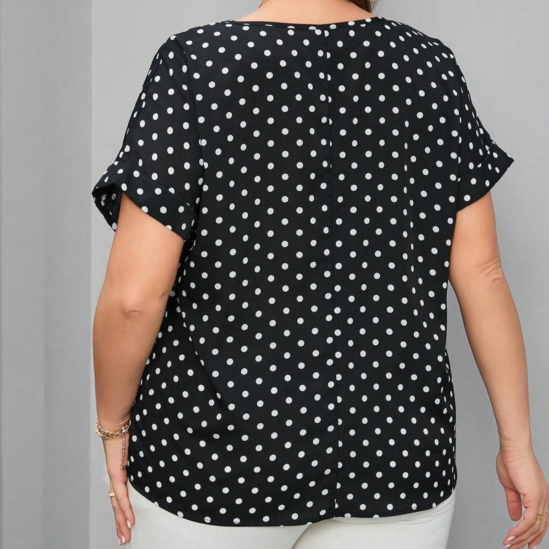 Blusa Feminina manga morcego e gola redonda Aris. Plus Size