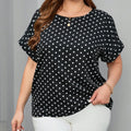 Blusa Feminina manga morcego e gola redonda Aris. Plus Size