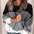 Suéter Casual Estampa em Blocos de Cores Angelina Plus Size